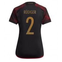 Zenski Nogometni Dres Njemačka Antonio Rudiger #2 Gostujuci SP 2022 Kratak Rukav